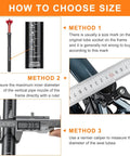 Guide on choosing Shock Absorbing Bike Seatpost 31.6 X 400mm size using ruler and caliper illustrations