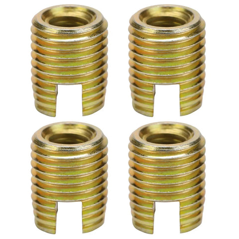 Premium 20-Pack Carbon Steel Thread Inserts For Rails And Home Gear! Self Tapping Helicoil Style Fasteners in gold zinc plating.