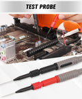 27 Piece Multimeter Test Leads Set With Alligator Clips And Needle Probes, CAT III 1000V CAT IV 600V testing a circuit board
