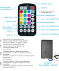 Remote control for Compact 16W RGBW Fiber Optic Light Engine with button layout and functionality descriptions.