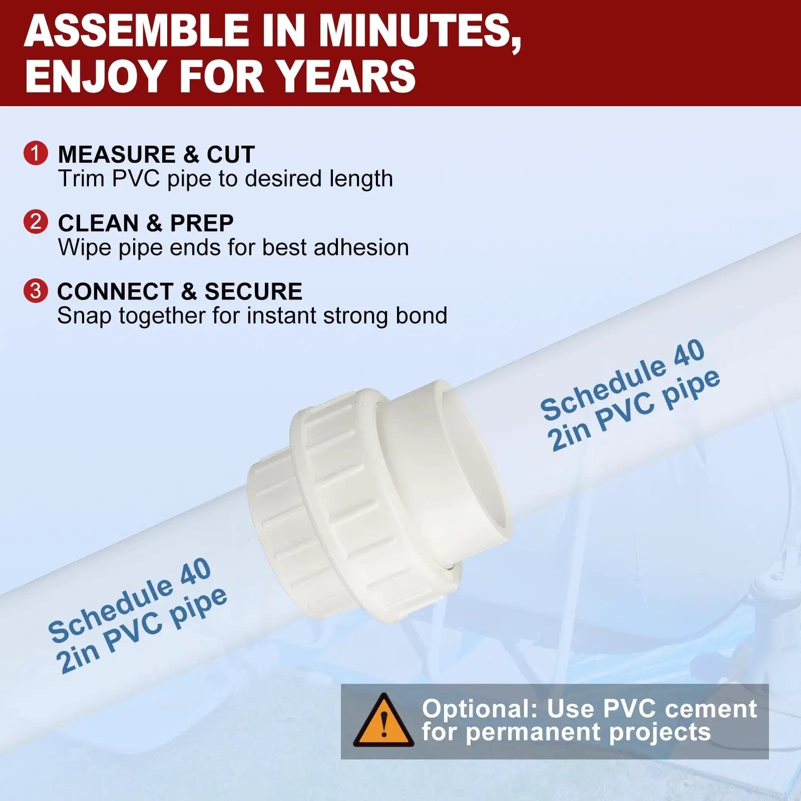 2 Inch Union Four Pack 2 Inch PVC Union Coupling Fittings