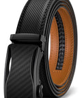 Mens Ratchet Belt Leather Adjustable Slide Belt For Dress Casual Wear 1.38 Inch Width With 32 Notches And Quarter Inch Micro Adjustments Cut To Fit Buckle From 32 To 38 Inch Waist Great Gift