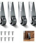Heavy Duty Gate Caster Wheels 4 Pack Replacement Roller Wheels Smooth As Butter Rubber Sliding Door Bottom Casters For Garden Fence Vertical Track Hardware. Stainless steel mount with rubber wheels and screws.