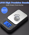 Ultra Precise 200G Milligram Scale With 0.01G Readout displaying a gem, digital screen, black finish