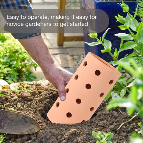 Clay 10 Inch Worm Compost Bin For Outdoor Gardens Turns Kitchen Scraps Into Rich Soil Fast With Perforated Holes Ceramic Worm Farm