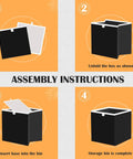 Assembly instructions for Heavy Duty Foldable Storage Bins With Reinforced Hollow Board Panels, Collapsible Closet Organizers.