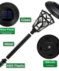 8 Pack Solar Pathway Lights Outdoor Warm White LED Glass Stake Lights Waterproof Stainless Steel With Auto On Off 25 Lumen