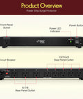 Image showing 1U Rack Mount Power Conditioner Surge Protector With Seven Outlets for studio rig safety and power management.