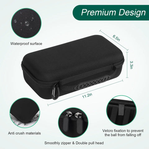 Portable Golf Accessories Organizer Bag With 18 Ball Capacity Glove Holder Case And Glove Shaper Durable 600D Water Resistant Nylon With EVA Padding Go To Weekend Practice Kit Perfect Gift For Men And Women Black, premium design with waterproof surface