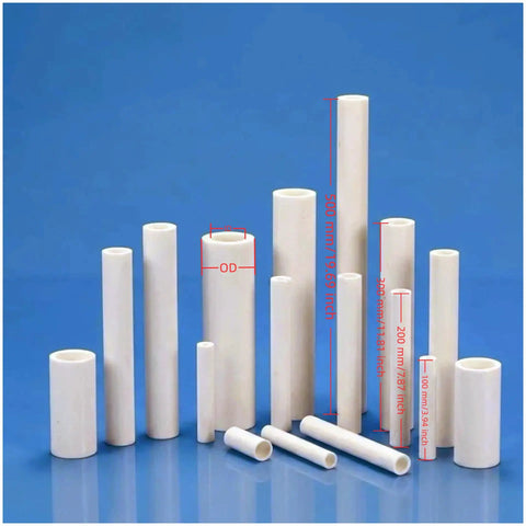 Heavy Duty 80 Percent Alumina Tube For 1200C Furnace T Wire Support And Heat Insulation Sleeve, white ceramic tubes with size marks