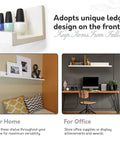Collage of White Floating Wall Shelf With Picture Ledge Easy To Install No Fuss To Remove Modern MDF Shelves