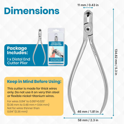 Pro Grade Distal End Cutter Pliers For Braces Wire Trim Hold And Cut Hard And Soft Arch Wires Safely Tungsten Carbide Inserts