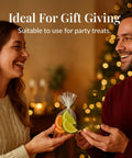 Clear Cellophane Bags For Favors Pack Of 200 For Birthday Parties 6x10 Inch Transparent Goodie Bags With 4 Inch Twist Ties Ideal For Candy Treats Cookies Gift Giving Dope For Party Favors And Event Decor shown with a couple exchanging a wrapped gift.