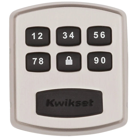 Keyless Entry Deadbolt Electronic Door Lock With Six Button Keypad For Garage Or Side Door No Key To Lose Satin Nickel One Touch Locking