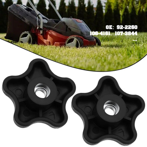 Grab This Awesome 4 Pack Lawn Mower Handle Knob Kit For Toros With Easy Screw Threads That Fit Multiple Models Totally Solid Upgrade For Your Yard Machines. Black plastic replacement handle knobs with metal threads for Toro lawn mower controls.