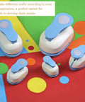 Five Size Circle Paper Punch Set 0.3 Inch, 0.6 Inch, 1 Inch, 1.5 Inch and 2 Inch for scrapbooking on colorful paper