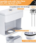 2 Inch Dual Flush Valve Replacement Kit For Two Piece Toilets With Push Button Fill Valve Gasket And Bolts Easy Install