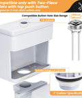 2-Inch Dual Flush Valve Replacement Kit For 2-Piece Toilets With Inside Tank Repair Kit DIY Friendly Easy Install Push Button