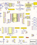 Schematic diagram for All In One MCU Starter Kit With 51 And 52 Demo Board, Soldering Practice Kit, 17 independent modules layout.