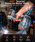 Your Go To 110V Portable Arc Welder With LCD Display And 200A IGBT Inverter in use, illustrating arc welding features.