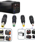 Solar Panel Adapter Cable MC4 To DC With Multi Connector Tips 5 Ft 16 AWG for solar panels and generators, showing connector tips.
