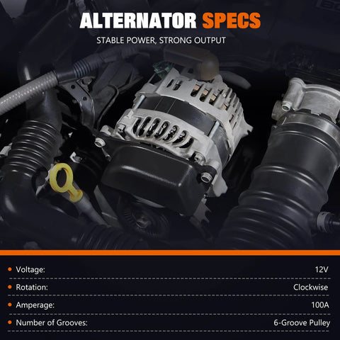 Alternator Replacement For Mazda 3 2014 2018 Mazda 6 2014 2021 CX-3 2016 2021 CX-5 2013 2019 2022 2023 MX-5 Miata 2016 2023 installed in engine bay