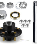 Trailer hub kit for 2,000 lb trailer with BT8 1-inch spindle; includes bearings, seals, cotter pin, and six lug nuts