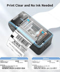 Bluetooth Thermal Label Printer with Built In Paper Bin Wireless Shipping Label Printer For iOS Android Windows Mac ChromeOS USB Or Bluetooth Connection Ideal For Etsy Shopify USPS And Small Biz with printed label