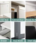 Clear self-adhesive cabinet door bumpers, 0.5-inch rubber dots; non-slip pads for cabinets and drawers.