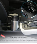 12V Car Kettle Boiler 650ml Travel Water Heater for Car With Double Layer 304 Stainless Steel And DC 12V Charger in car cup holder