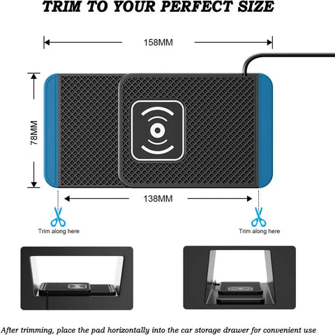 Sweet Qi Wireless Charging Pad For Chevrolet Bolt Ev featuring dimensions 138mm x 158mm, suitable for customized fitting.
