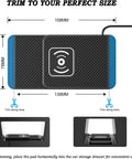 Rugged Wireless Car Charging Pad For Chevy Blazer EV 2024 To 2026, showing size dimensions for trim-to-fit use.