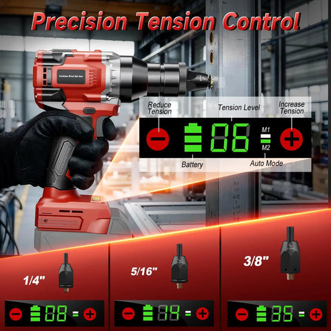 High Voltage Brushless Rivet Nut Tool With Kick Butt 2030 Lbs Tug For Badass Metal Work Smooth operation with precision tension settings.