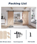 Premium Grade Spruce Double Barn Door With Heavy Duty Mounting Hardware Included Tough As Nails Durability 36 inch double doors with track kit.