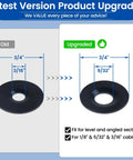 Comparison of old vs upgraded black adhesive sleeves for cable railing, fit for 1/8, 5/32, 3/16 inch cable, size 3/4x9/32 inches.