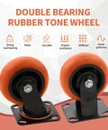 Double bearing rubber tone wheel for Heavy Duty Platform Cart 1100 Lb Capacity With 5 Inch 360 Degree Swivel Wheels