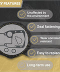 Infographic showcasing features of Outdrive Mounting Gasket Kit For Penta SX DP Drives And OMC Cobra Sterndrives No Fuss Seal Set