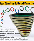 240 Pc All In One NBR Metal Bonded Sealing Washer Kit With 12 Sizes For Hydraulic And Oil Pipe Seals Gaskets Metric O Ring Set displayed in tiers.