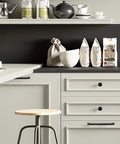 Modern kitchen with 10 Pack Matte Black Kitchen Cabinet Pulls 5 Inch Center To Center 128mm Zinc Alloy Solid Round Drawer Handles installed.