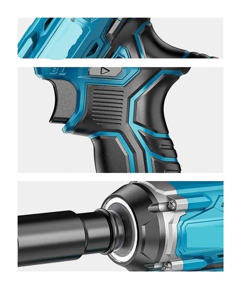 Heavy Duty Cordless Brushless Impact Wrench Pulses Raw Torque For Auto Repair Tire Rotations And DIY Builds With A Travel Ready Frame grip detail
