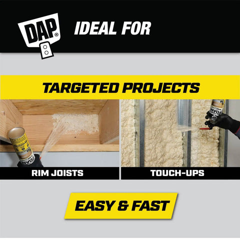 Premium Closed Cell Spray Foam Insulation Can With Wide Trigger Sprayer delivers coverage for rim joists and touch-ups.
