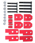 2 Inch ATV Lift Kit For 450 660 700 Models Red Aluminum Steel Lifting Tool components laid out on white surface