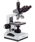 Rock Solid Pro Grade Digital Compound Microscope With 5MP USB Camera And 40X To 2000X Magnification, side view showing eyepieces and optics.