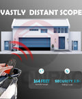 Hand using Universal Garage Door Opener Remote Pack Of 3 For LiftMaster Chamberlain Sears Craftsman with modern house in background