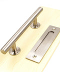 12 Inch Sliding Barn Door Handle And Flush Pull Set With 7 Inch Hole Centers In Brushed Nickel Heavy Duty Stainless Steel 304 Hardware.