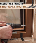 Using a drill to install 100 Pcs 2 Inch Corner Brackets Set Steel L Shaped Right Angle Braces With Zinc Plating on a wooden frame