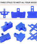 Six Piece Hydraulic Disc Brake Pad Spacer Set With Pro Grade Bleed Blocks for Shimano Avid SRAM MTB with blue plastic spacers
