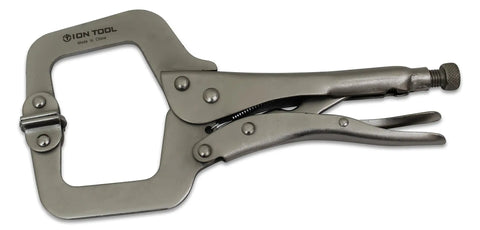 Six Pack 11 Inch C Clamp Locking Pliers With Swivel Pads, Heavy Duty Locking Pliers, 3.25 Inch Jaw Opening, High Grade Heated Alloy Steel