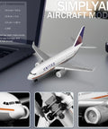 1/400 United Airplane Model Kit For Collectors, No Assembly Required, Alloy Body With Plastic Base, 5.6 Inch Length And 5 Inch Wingspan