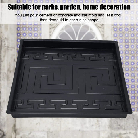 Outdoor Stepping Stone Mold Kit For Concrete Paths, No Fuss Walk Maker, DIY Garden Path Mold in black ABS, 12x12 inches